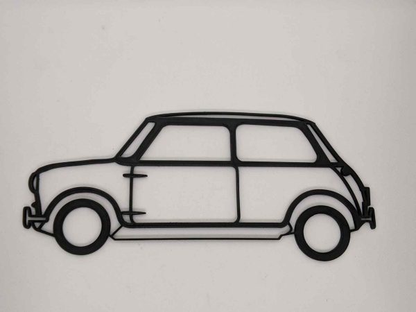 Décoration murale mini austin imprimé en 3D en Pla noir chez CSCI3D