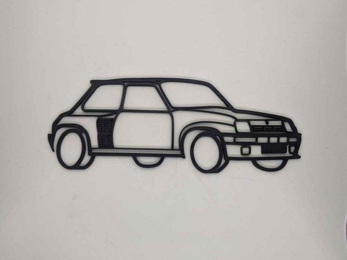 Décoration murale renault 5 turbo 2 imprimé en pla noir