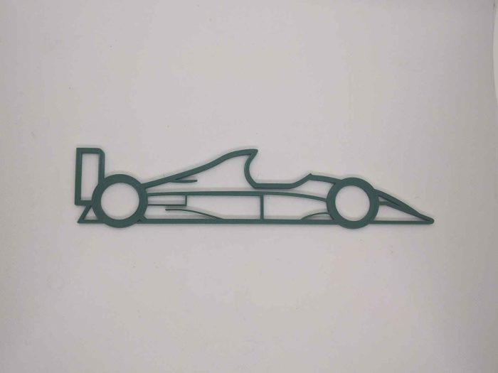 Décoration murale d'une Formule 1 Jordan 191 imprimé en 3d en PLA vert