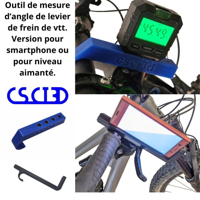 Image présentant les outils CSCI3D pour la mesure d'angle de levier de frein de VTT
