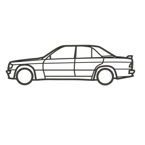 Décoration murale représentant une Mercedes 190