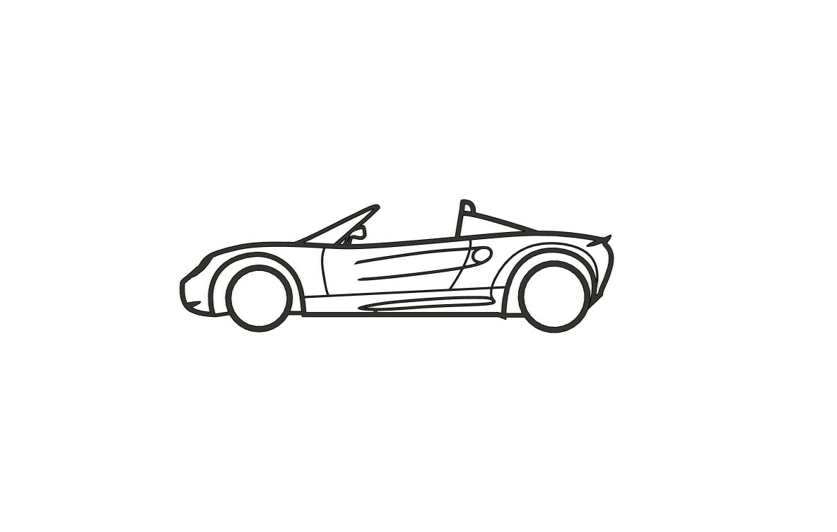 Décoration murale représentant une Lotus Elise S1 imprimé en 3d
